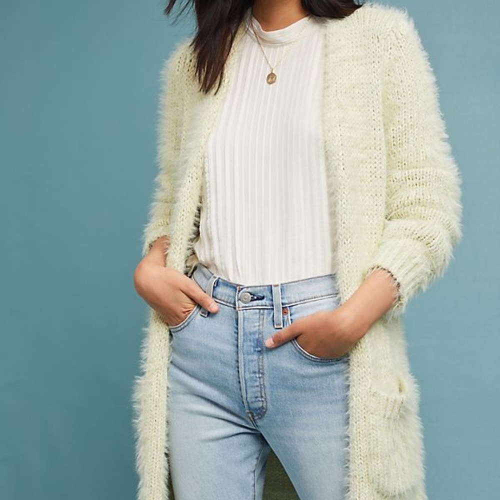 Anthropologie Whittier Eyelash Cardigan